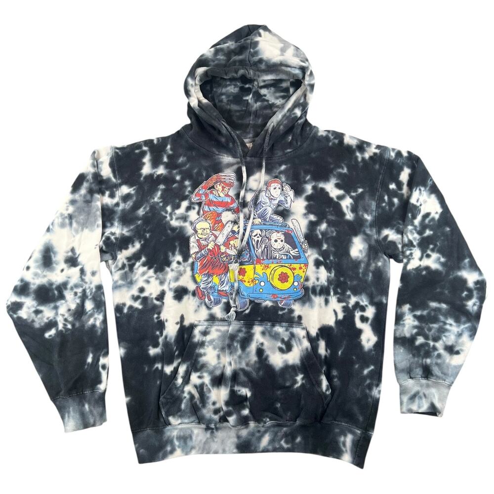 Zuni Horror Villains Mystery Machine Hoodie Tie-Dye Freddy Jason Chucky - M